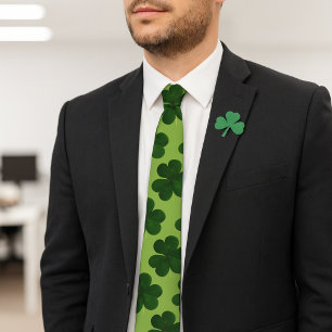 Corbata Día de San Patricio trébol verde festivo