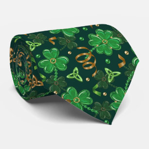Corbata día de San Patricio Triskele celta Trébol de tres