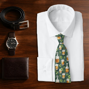 Corbata Día de San Patricio Whisky y Tréboles