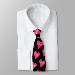 Corbata Día de San Valentín Corazones de Caramelo Rosa Min