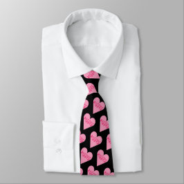 Corbata Día de San Valentín Corazones de Caramelo Rosados