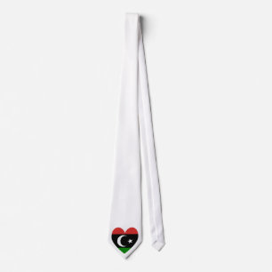 Corbata Día de San Valentín de la bandera del corazón libi