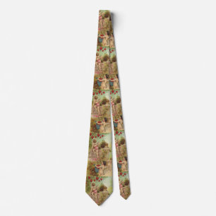 Corbata Día de San Valentín vintage, querubines lindos sub