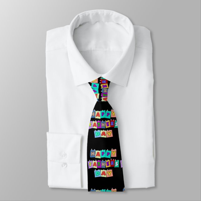 Corbata Día único de los Padres Azules Negros (Atado)