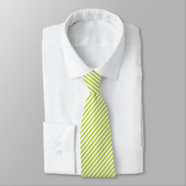 Corbata Diagonal lime green and white stripes pattern