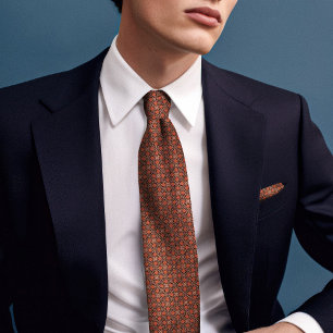 Corbata diagonal vintage William Morris naranja