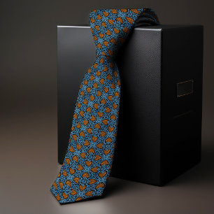 Corbata diagonal vintage William Morris naranja