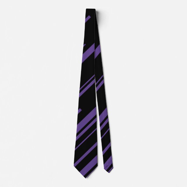 Corbata Diagonales en morado y negro (Anverso)