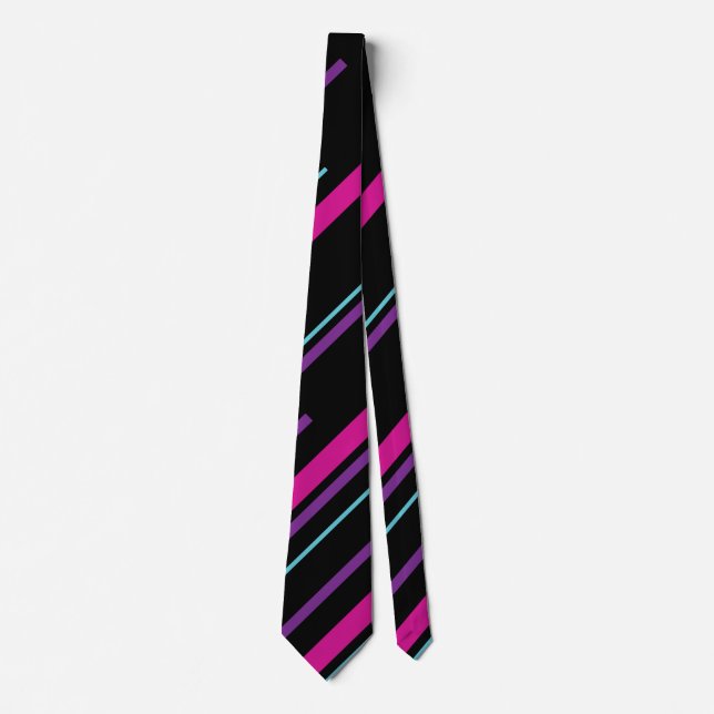 Corbata Diagonarios - rosa, púrpura, azul y negro (Anverso)