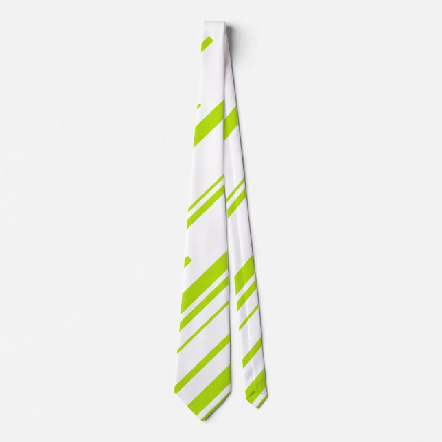 Corbata Diagonarios - Verde animado y blanco (Anverso)