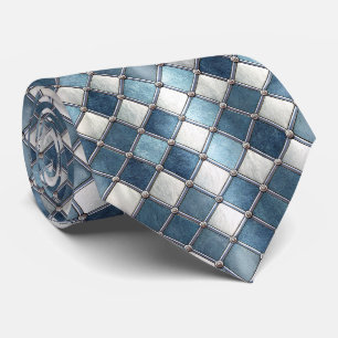 Corbata Diamante Azul Metálico - Geométrico Industrial