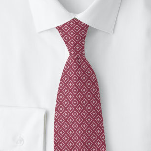 Corbata Diamante con muescas de vino polvoriento