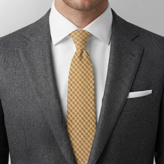 Corbata Diamante de cuadros en ocre dorado (Subido por el creador)