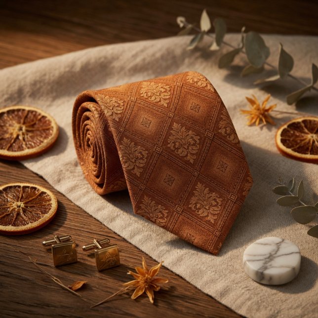Corbata Diamante de Naranja Terracota (Subido por el creador)