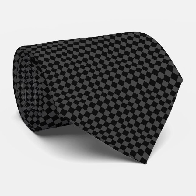 CORBATA DIAMANTE GRIS OSCURO Y NEGRO (Enrollado)