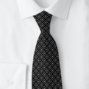 Corbata Diamante Negro con Muescas