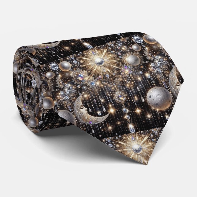 Corbata Diamante Patrón Celestial (Enrollado)