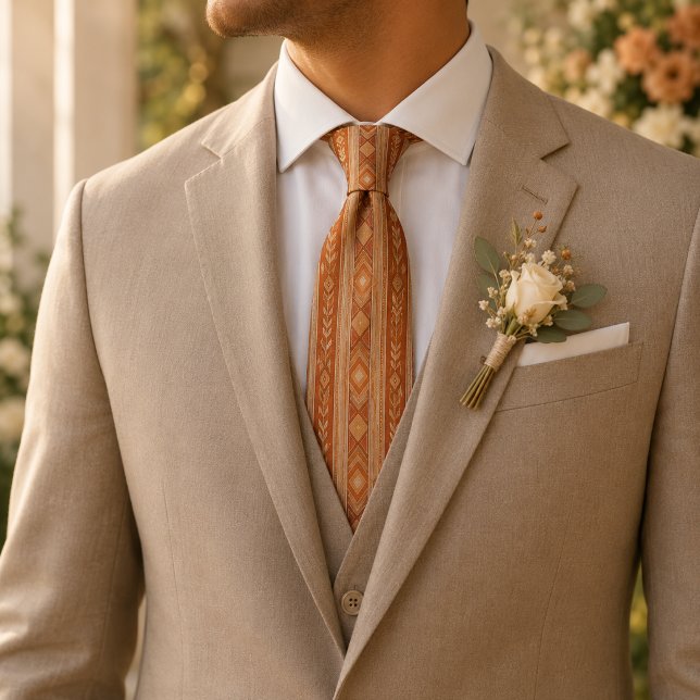 Corbata Diamante Regencia Terracota (Subido por el creador)