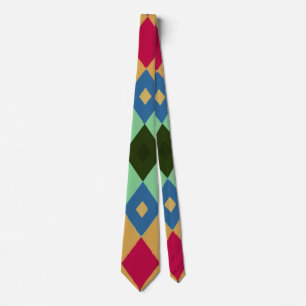 Corbata Diamante Vibrante Multicolor sobre Amarillo, Audaz
