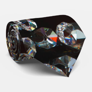 Corbata Diamantes abstractos sobre fondo negro