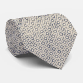 Corbata diamantes crema y azul elegantes