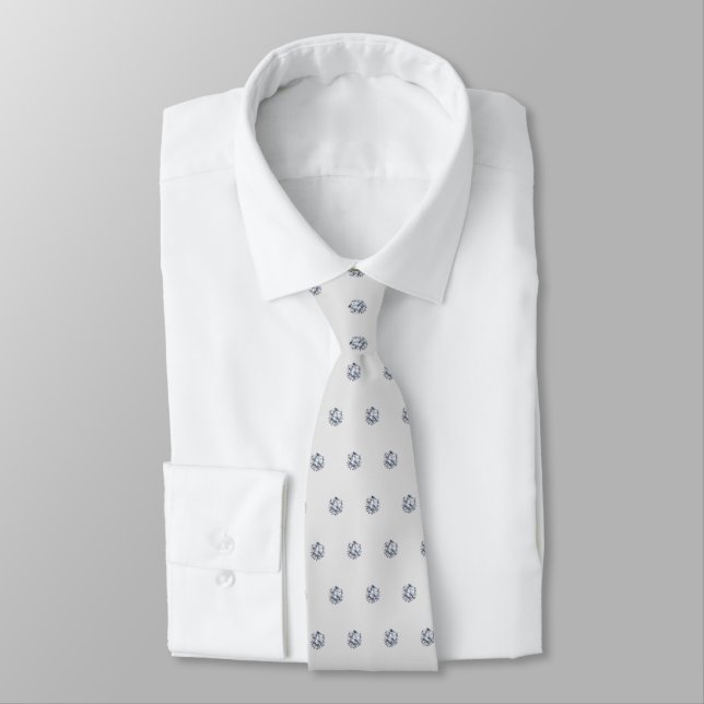 Corbata Diamantes elegantes sobre gris plata (Atado)