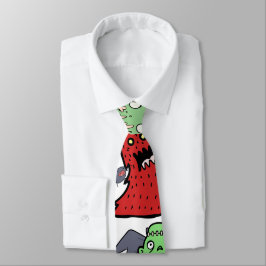 Corbata Dibujo a mano divertido y chic de fantasma de dibu