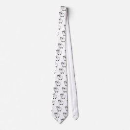 Corbata Dibujo animado de oveja blanca linda