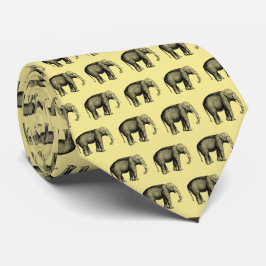 Corbata Dibujo Antiguo de Elefante
