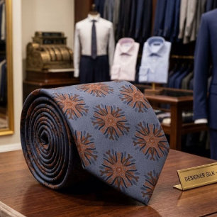 Corbata Dibujo de línea simétrica con colores marrones ter