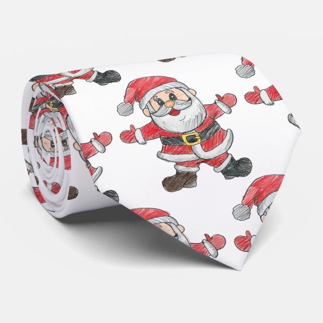 Corbata Dibujo de Navidades de niños personalizados (Enrollado)