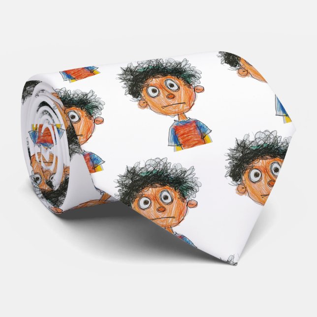 Corbata dibujo de niños personalizados (Enrollado)