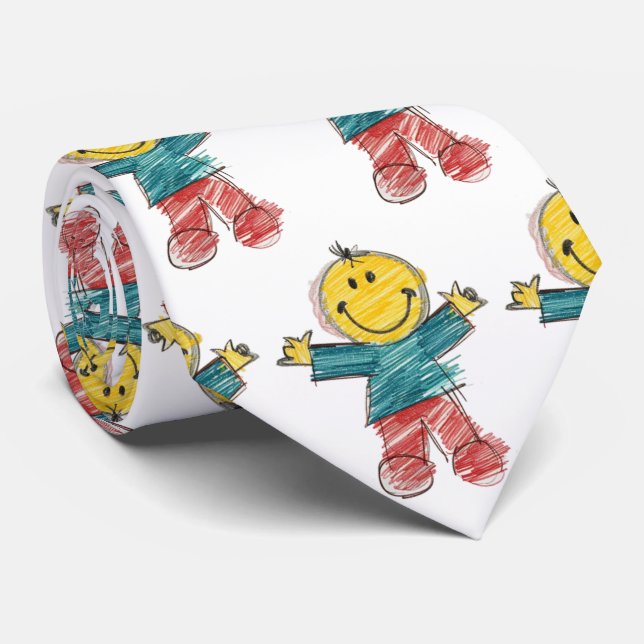 Corbata dibujo de niños personalizados (Enrollado)