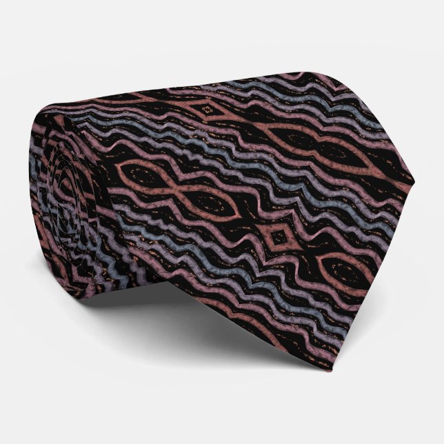 Corbata Dibujo de patrón de piel de serpiente Viper con pa (Enrollado)