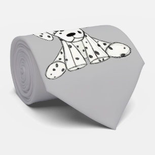 Corbata Dibujo de perro de peluche dálmata contorno simple