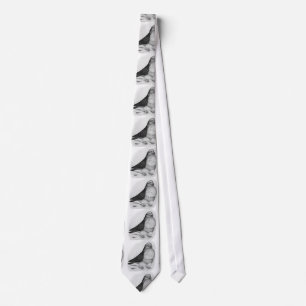 Corbata Dibujo de tinta de pichón de búho chino