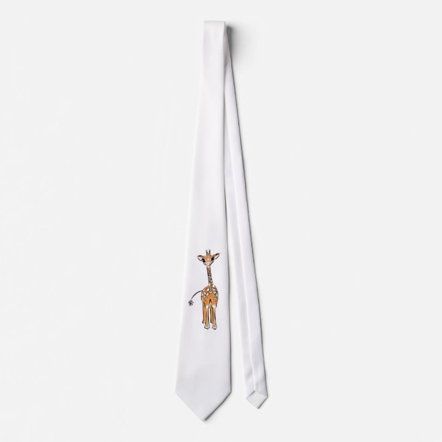 Corbata Dibujo de una jirafa cutánea, animales de safari (Anverso)