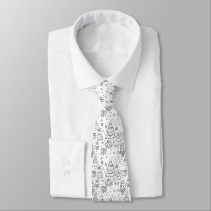 Corbata Dibujo Patrón Navideño de Invierno Adorable (3)
