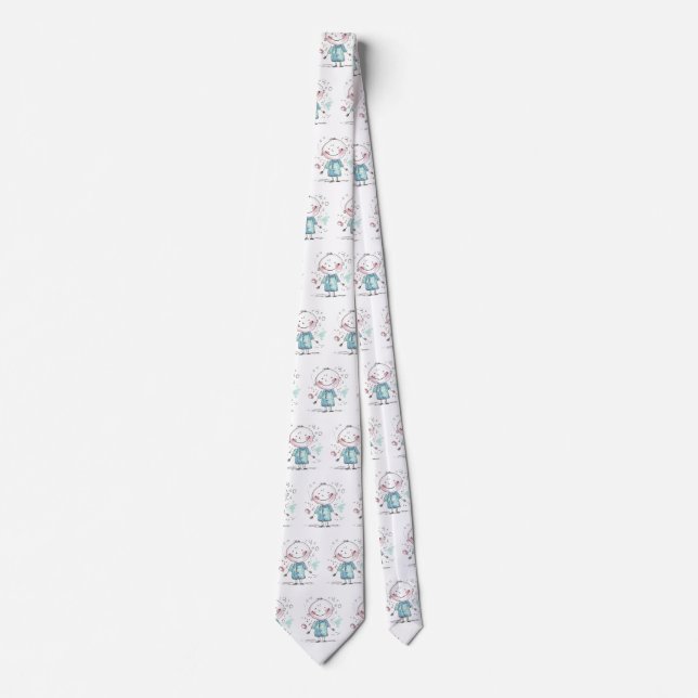 Corbata dibujo personalizado de niños (Anverso)