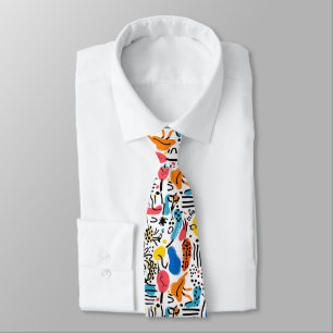 Corbata Dibujos a mano Patrón juguetón