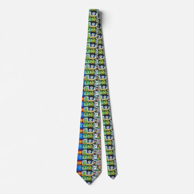 Corbata Diez Pequeños Monstruos  (Anverso)