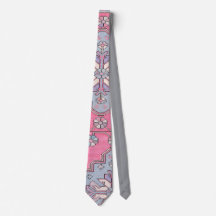 Digital Paisley Tie Gris Rosa