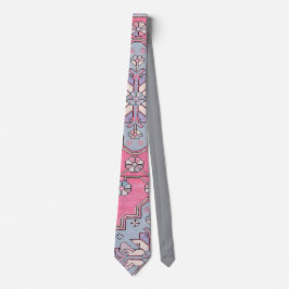 Corbata Digital Paisley Tie Gris Rosa