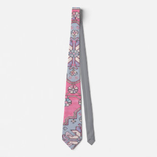 Corbata Digital Paisley Tie Gris Rosa