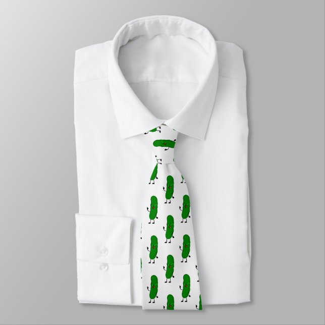 Corbata Dill Pickle En Gafas Sobre Blanco (Atado)