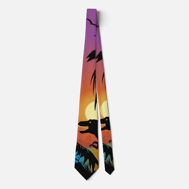 Corbata Dinosaurio al Amanecer (Anverso)