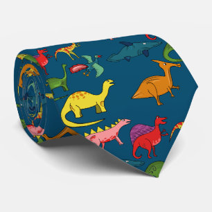 Corbata Dinosaurios Arcoíris Azules