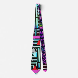 Corbata Dios Tiki extraño en la fiesta de diseño de Memphi