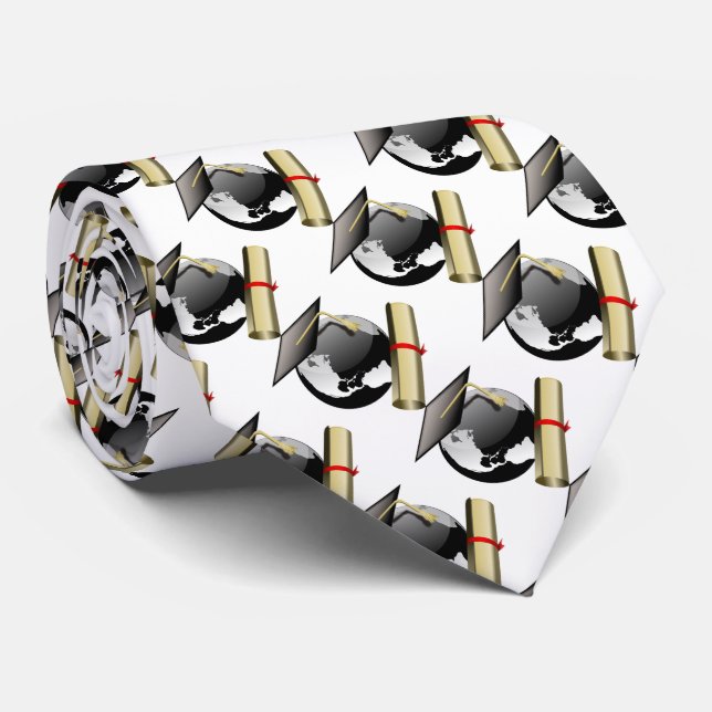 Corbata Diploma de graduación, Cap y Globe (Enrollado)