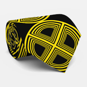 Corbata disco de símbolo amarillo sobre negro
